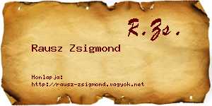Rausz Zsigmond névjegykártya
